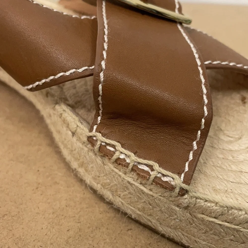 J. Crew Cross Strap Espadrille Slides Sandals Size 10.5